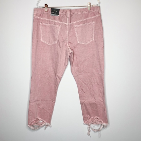 Mossimo Jeans Blush Pink Distressed Boyfriend Crop - Picture 4 of 6